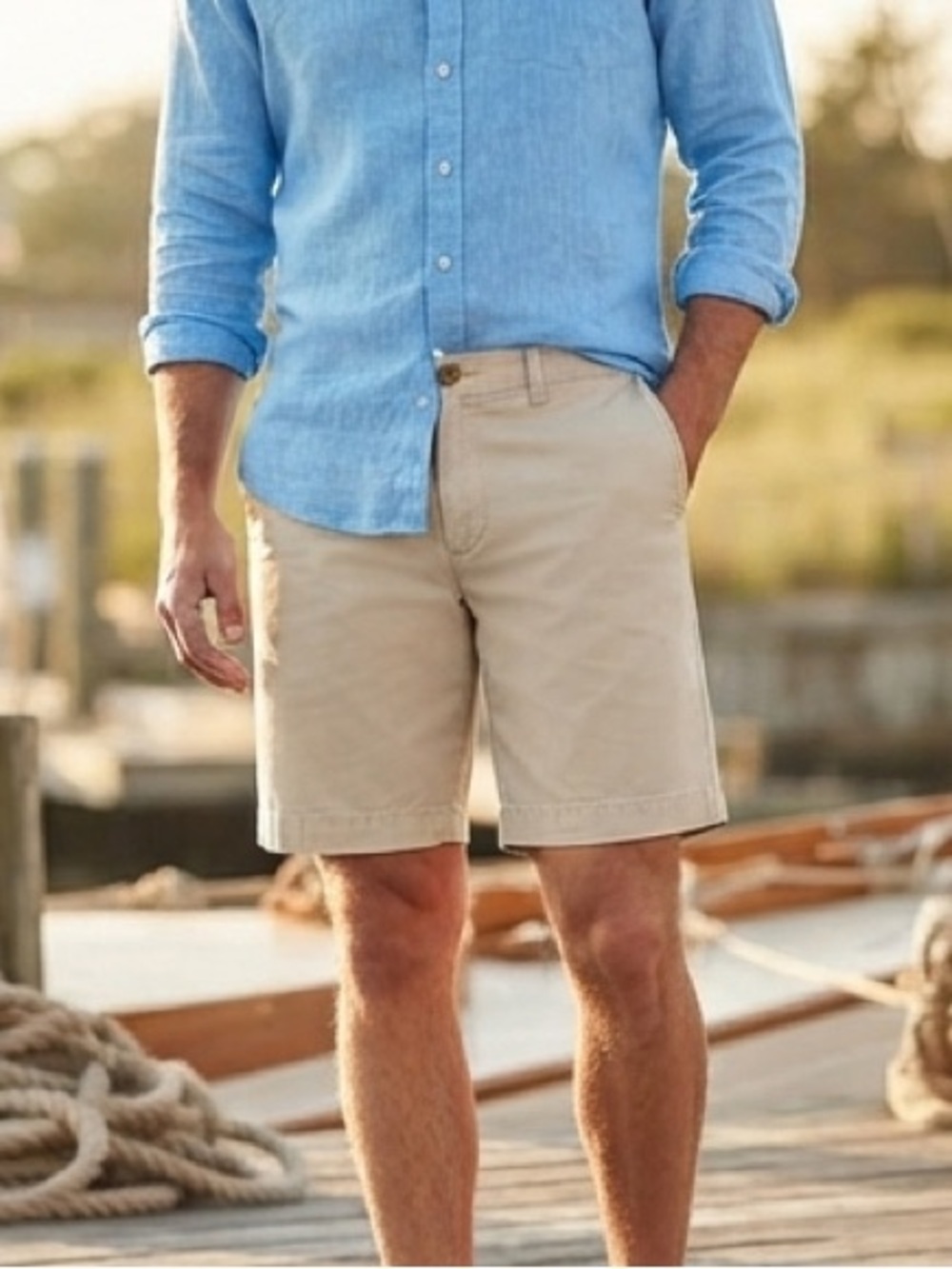 Polo by Ralph Lauren Classic Fit Tan Flat-Front Shorts